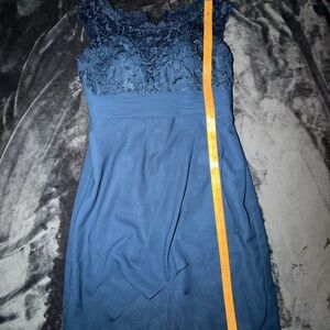 Elegant Blue Lace Dress